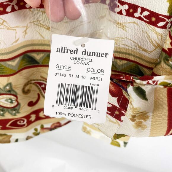 90s ALFRED DUNNER Vintage Floral Collarless Button Up Shirt New With Tags - Picture 4 of 11